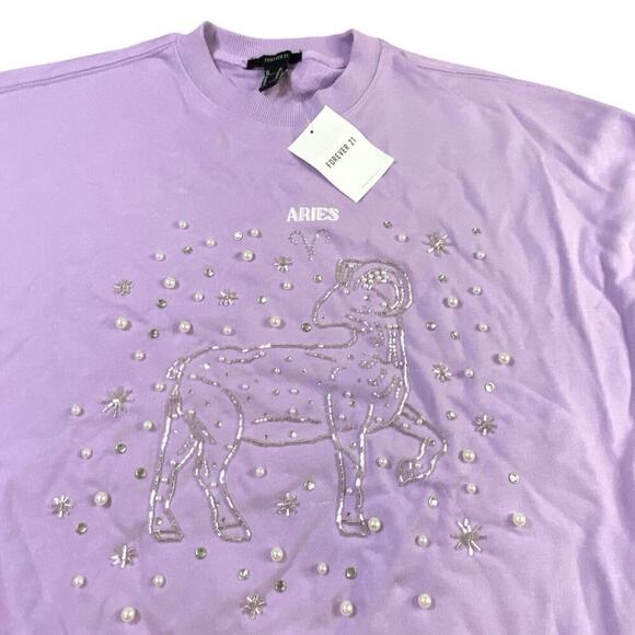 Forever 21 x Aries Star Sign Beaded Embroidered Oversized Sweater NWT - XS - Picture 2 of 4